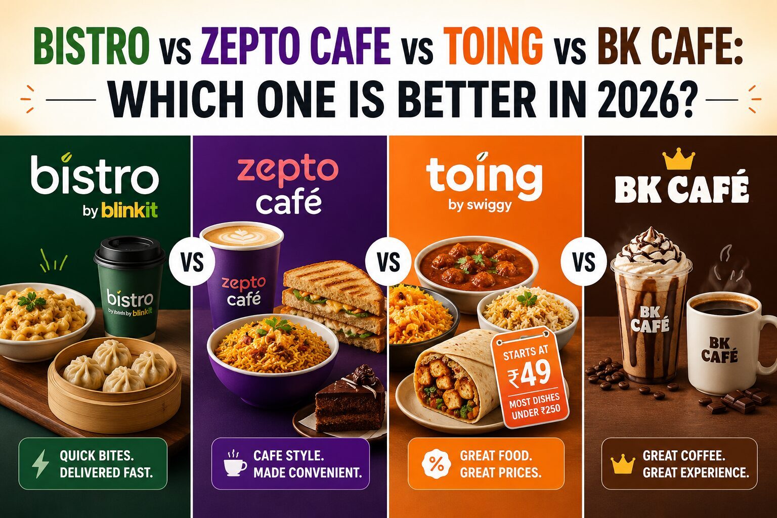 Bistro vs Zepto Cafe vs Toing vs BK Cafe: Which One Is Better For You