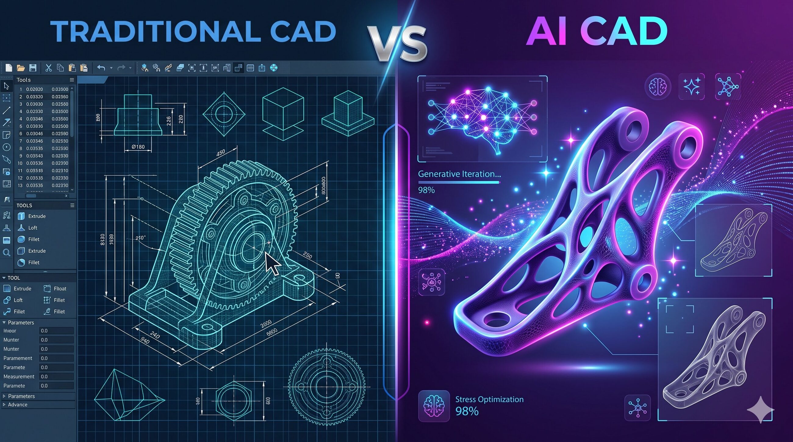 Traditional CAD vs AI CAD Key Differences
